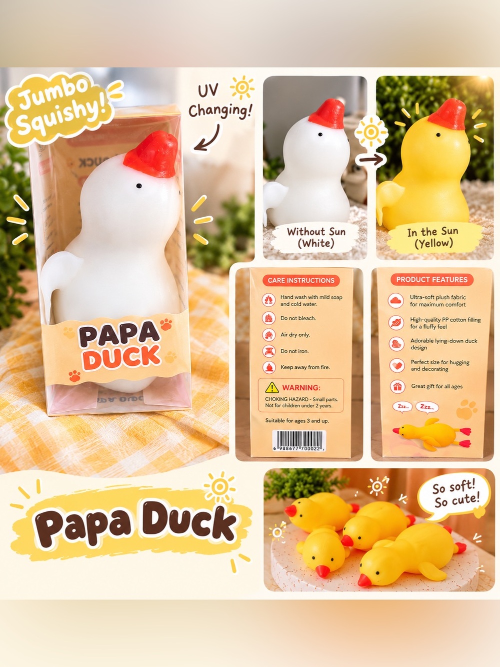 Papa Duck - UV Color Changing Squishy